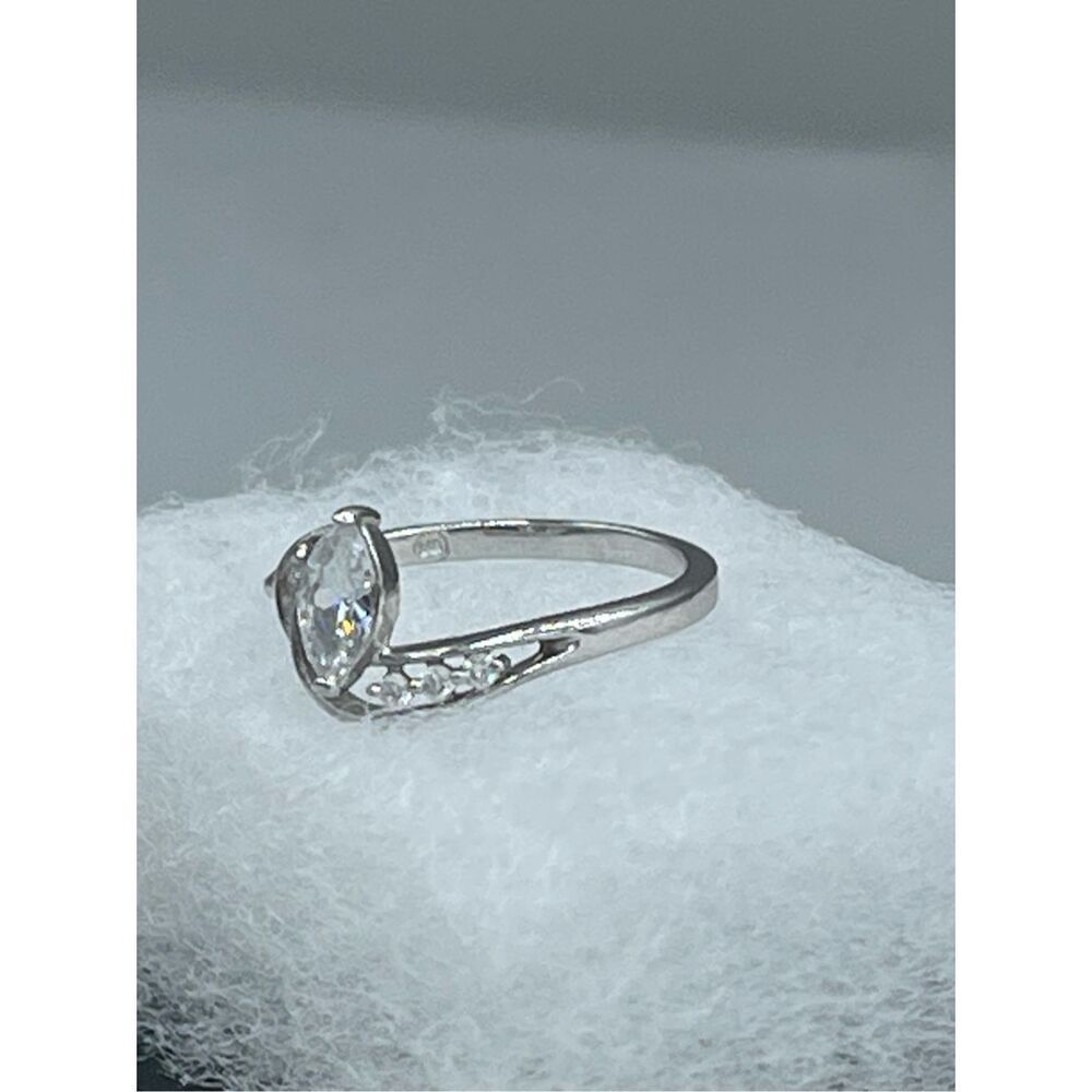 Silver plated white topaz statement piece ring